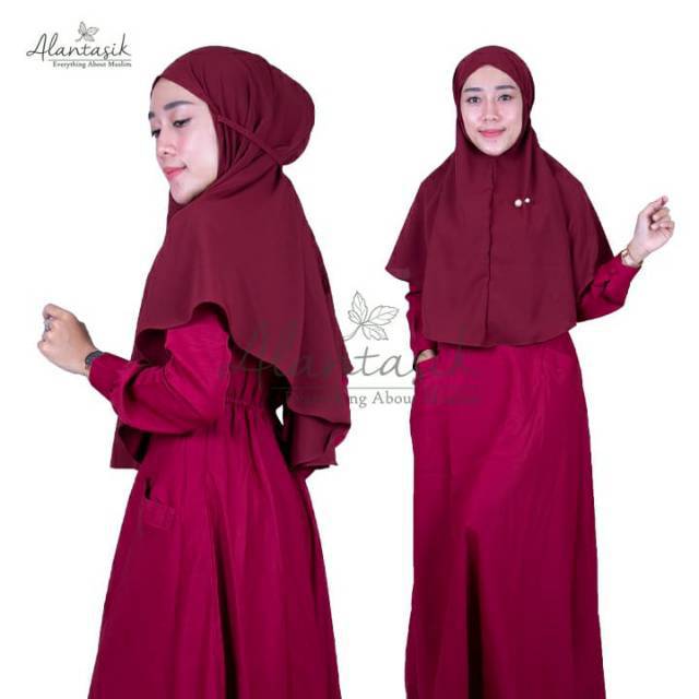 Alantasik - Bergo Siria Tali /KERUDUNG SIMPEL TALI NONPET HIJAB INSTAN TALI NONPET  KHIMAR R.5