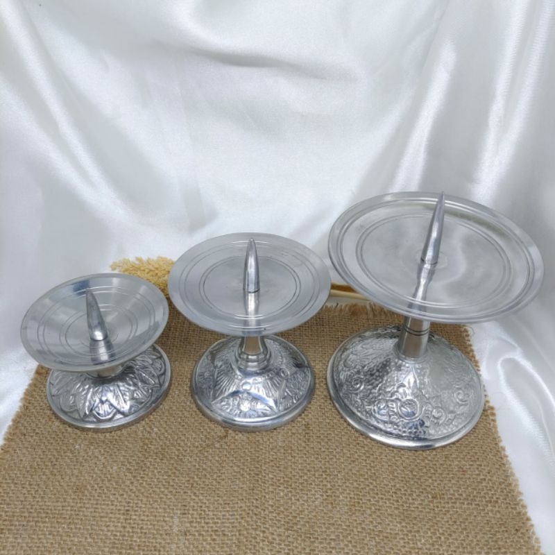 Tempat lilin logam silver dengan 3varian kode Tl.14 Tl.15 Tl.16