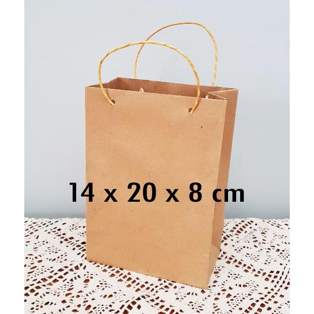 Jual paper bag polos paperbag coklat ukuran 14 x 20 tas kertas samson