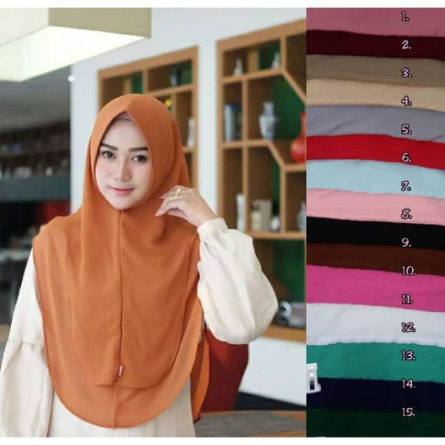 Khimar ceruty premium 2 layer / hijab ceruty instant 2 layer