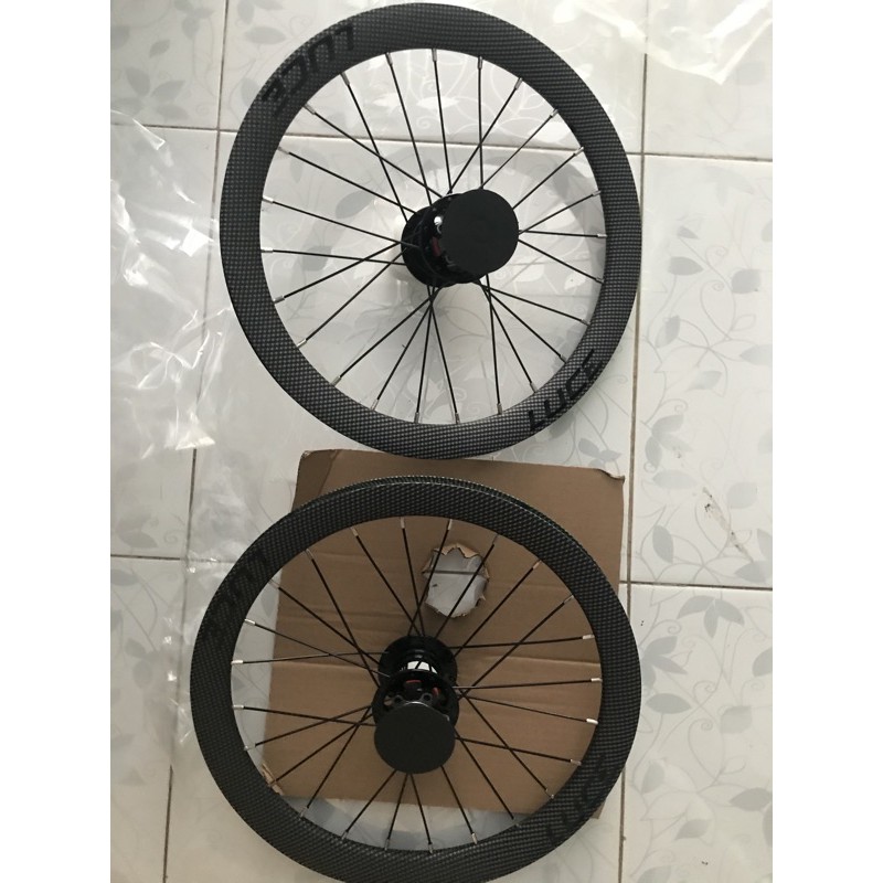 WHEELSET CARBON LUCE 16 349 16 PLUS DISCBRAKE RIMS SEPEDA LIPAT JANGKRIK LUCE CARBON LOOK
