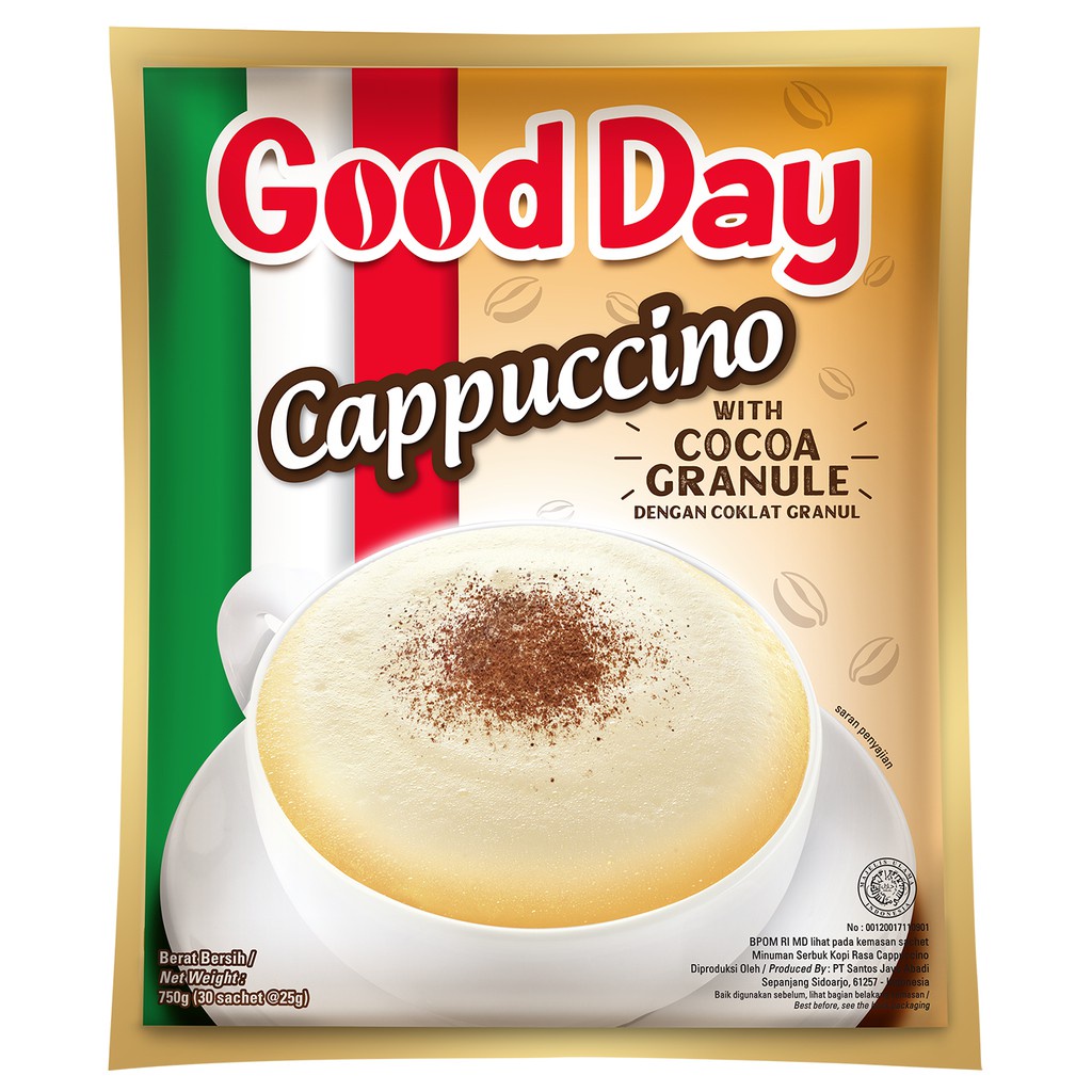 

Good Day Kopi Cappuccino With Cocoa Granule 25G 1 Renceng Isi 10 Sachet