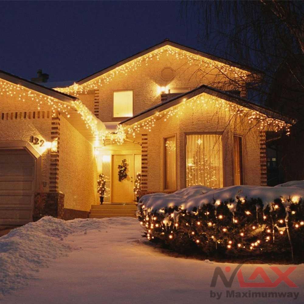 Lampu Gorden LED Tumblr Natal Lampu 5 Meter 300LED 220V Anti Air Lampu kawat Korden dekorasi Pernikahan RAYWAY Lampu Gorden Dekorasi Icicle String Fairy Light 5M - 300L 5M Christmas Garland LED Curtain Icicle String Lights Droop Garden Outdoor