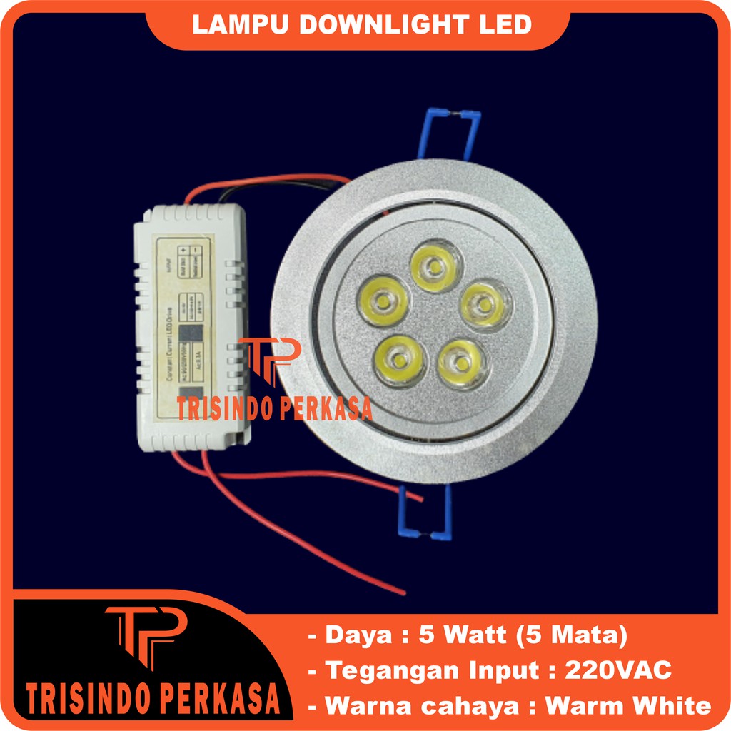 Lampu Downlight LED Spot sorot 5W 5 w watt mata 5watt Kuning WarmWhite