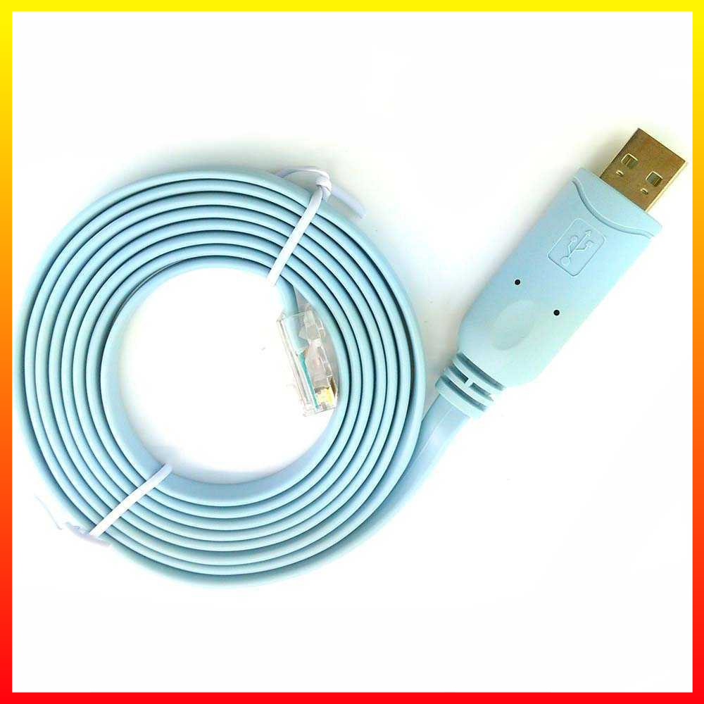 Kabel Konsol Adaptor 180 CM Real Chip FTDI USB RS232 ke RJ45 Cisco Huawei Router Prolific PL2303RA - 7RUA13BL