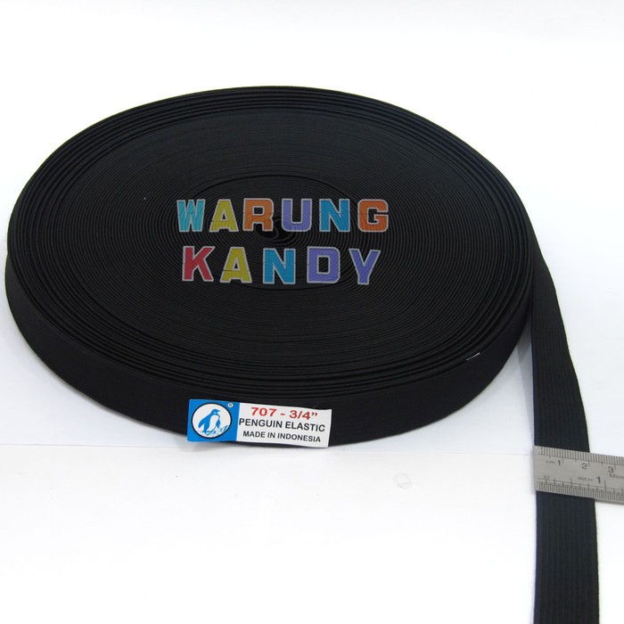 Karet Elastic Pinguin 707 Hitam 2cm