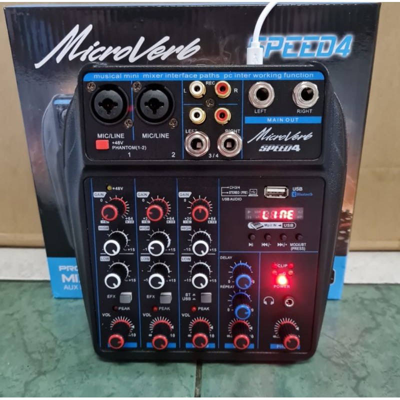 Mixer Speedup4 Microverb Bluetooth Usb Support PC Soundcard