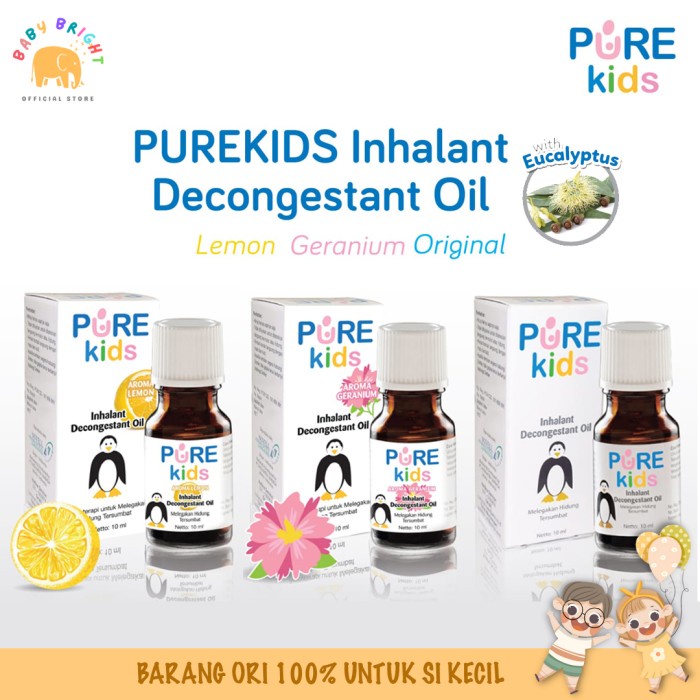 Pure Kids PureBaby Inhalant Decongestant Oil Anak Pure baby pureBB - Original