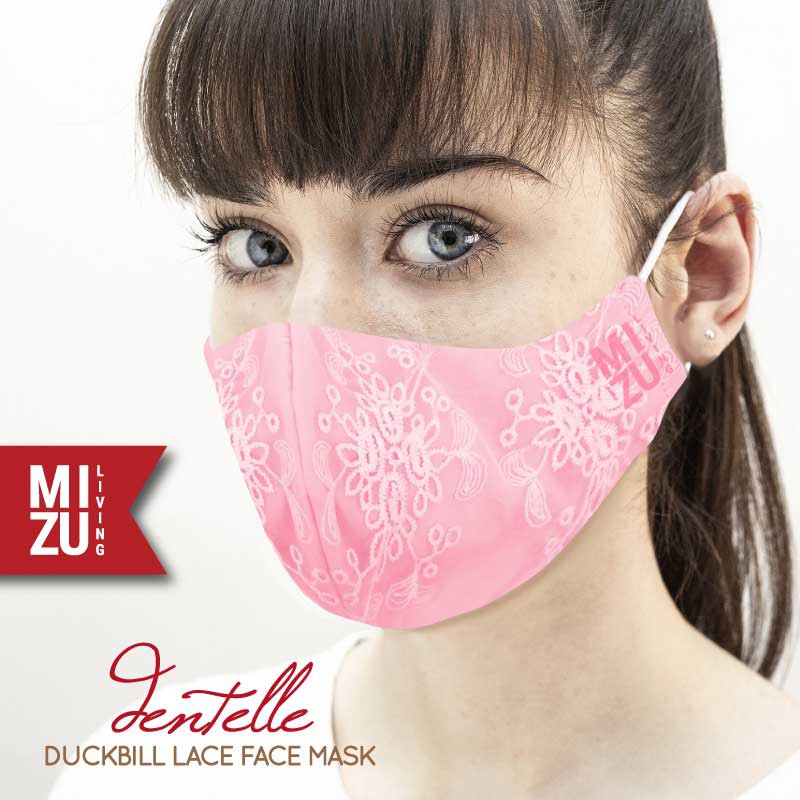 [SALE] MIZU DENTELLE Lace Face Mask Embroidery Masker Renda Kain Organza Bordir 3Ply Cuci REUSABLE