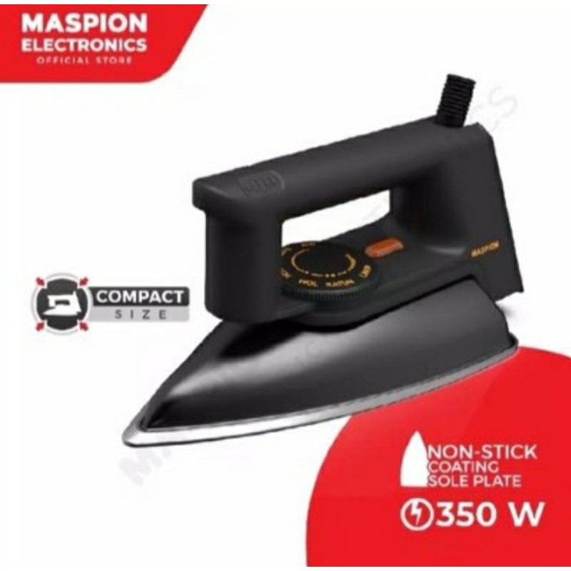 Setrika Listrik Gosokan MASPION EX-1010 BLACKBERRY Hitam Anti Lengket/EX-1010 Stainless putih abu