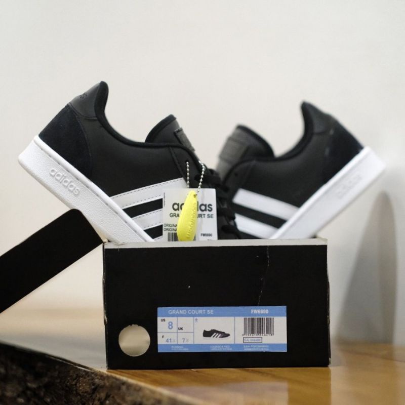 Sepatu Adidas Grand Court SE Black White Original OEM / Sepatu Sneakers Pria