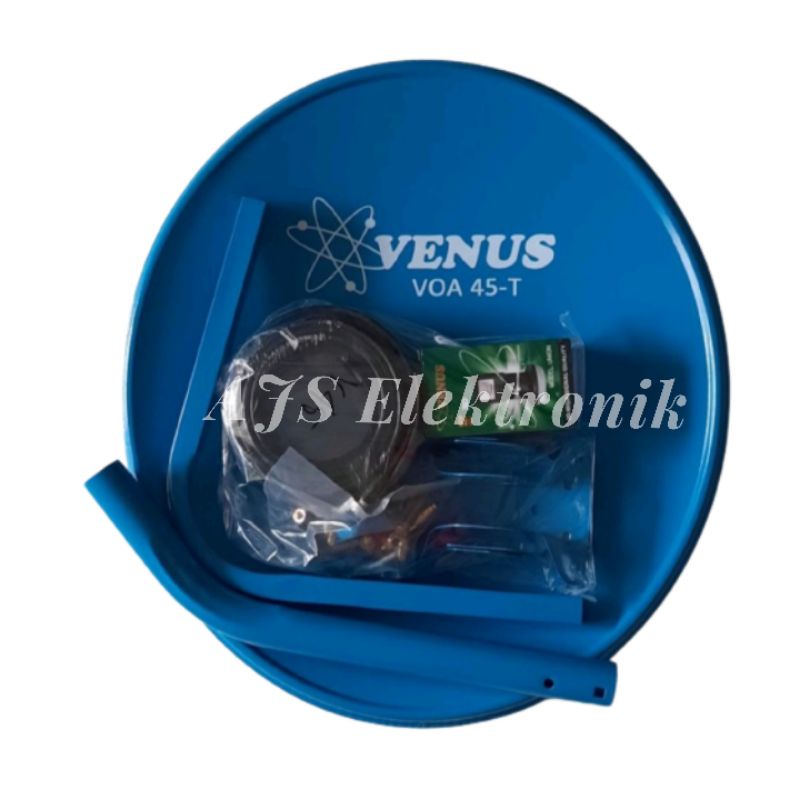 Dish Parabola Mini Venus 45cm  Paket Lengkap Lnb + Kabel Warna Merah dan Biru