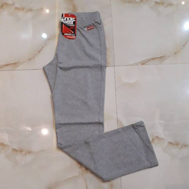 Unclewest celana Standar Spandex Abu Muda