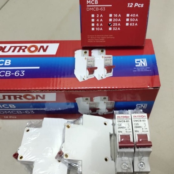 MCB TERDAPAT BANYAK TYPE/Domae DUTRON 1 Phase CIRCUIT BREAKER SNI/INSTALASI LISTRIK