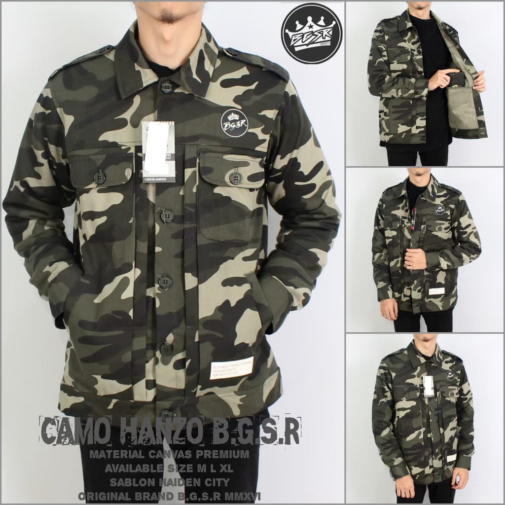 JAKET CAMO - JAKET KANVAS - JAKET BGSR - JAKET LORENG - JAKET PRIA - JAKET CAMO HANZO - JAKET