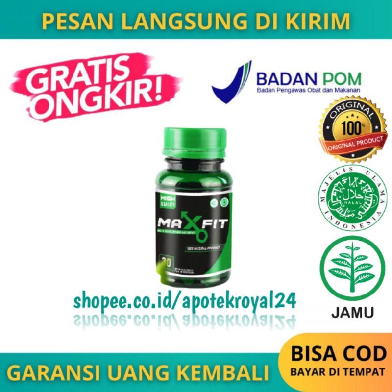 Obat MAXFIT Asli 100% Original BPOM Isi 30 Kapsul | Suplemen Penambah Stamina Pia Dewasa Max Fit Max