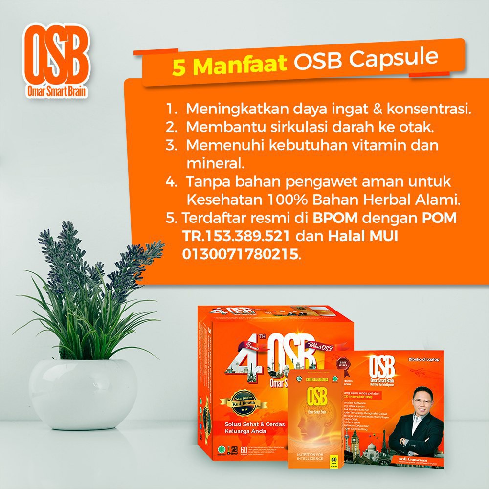 OSB Vitamin Otak Anak dan dewasa Omar Smart Brain Kapsul 100 % Produk Asli &amp; Original