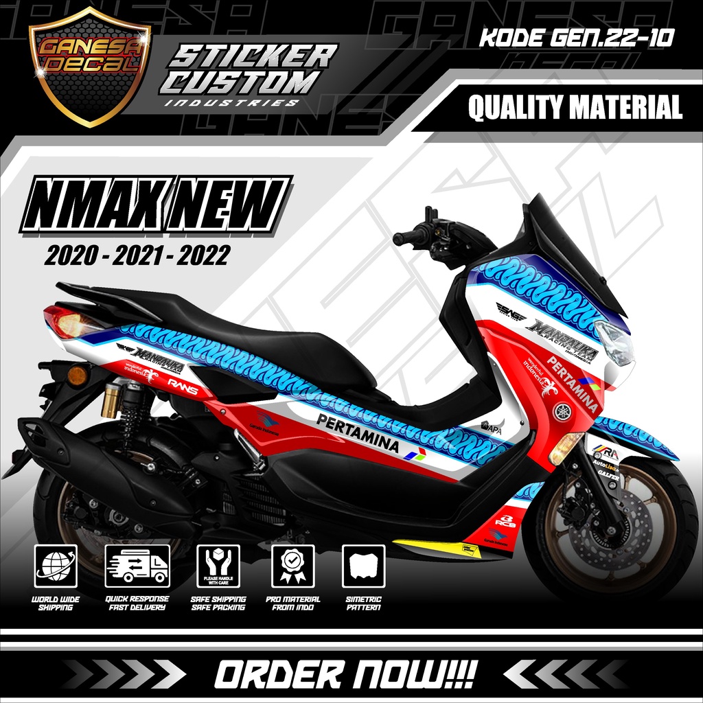Decal Sticker Dekal Stiker Motor Yamaha New Nmax 2020 - 2021 - 2022 Facelift ABS - non ABS Fullbody Desain MANDALIKA Keren Terbaru Ganesa Decal 22.10