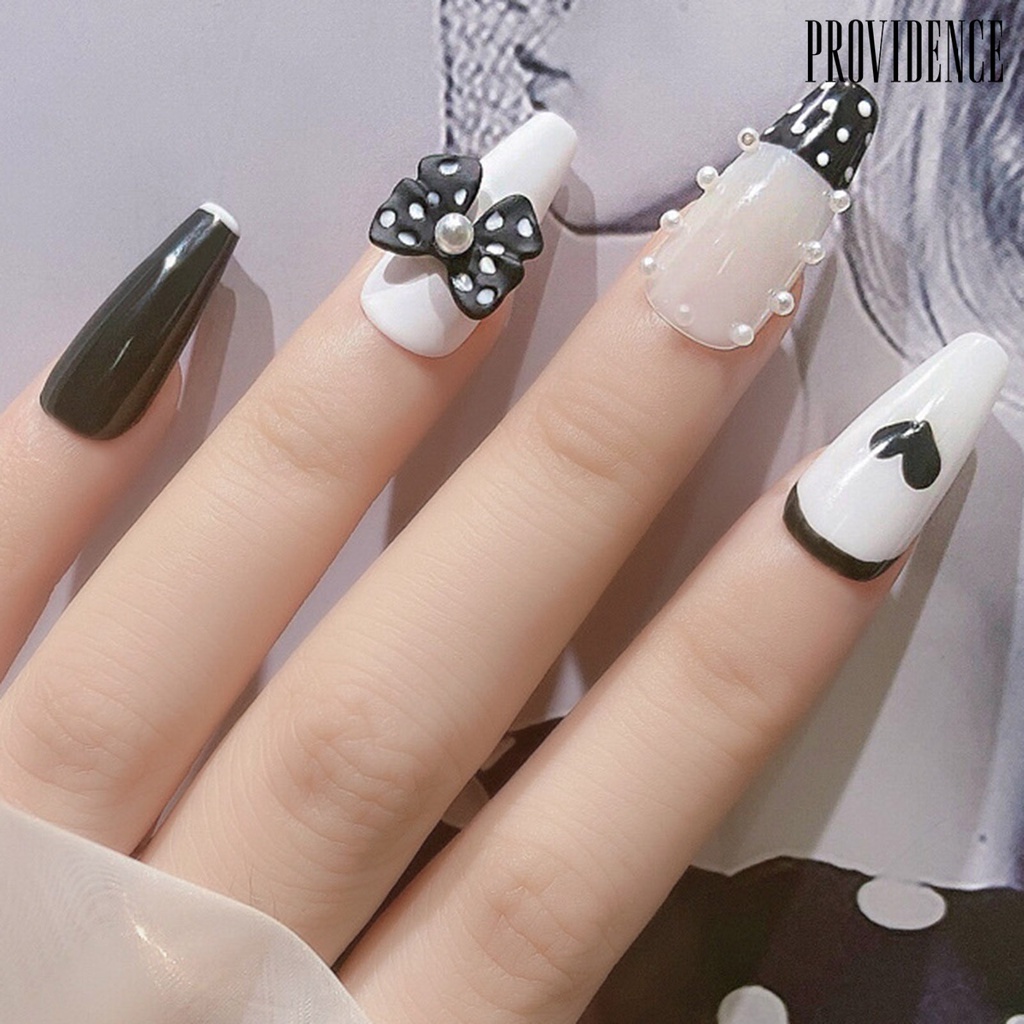 Providence 5pcs / Set Hiasan Kuku Bentuk Pita Aksen Mutiara Imitasi Untuk Aksesoris Nail Art / Salon