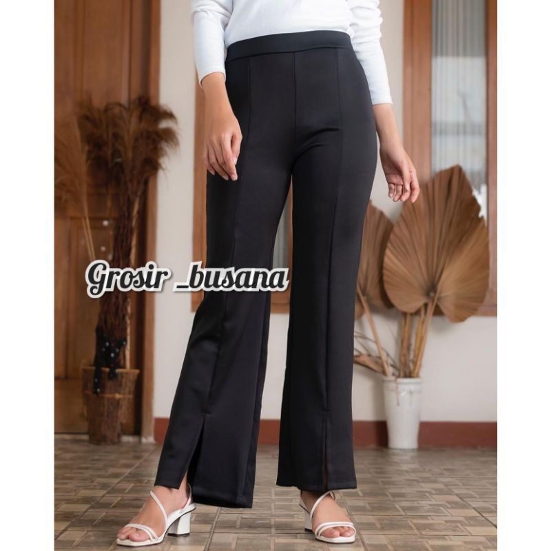 Celana Cutbray Scuba Belah / cutbray belah depan