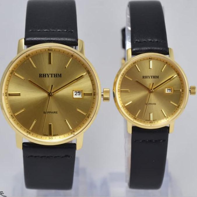 Pengiriman Cepat jam tangan kulit coupel RHYTHM Gold PROMO | CUCI GUDANG | ON SALE | BANTING HARGA |
