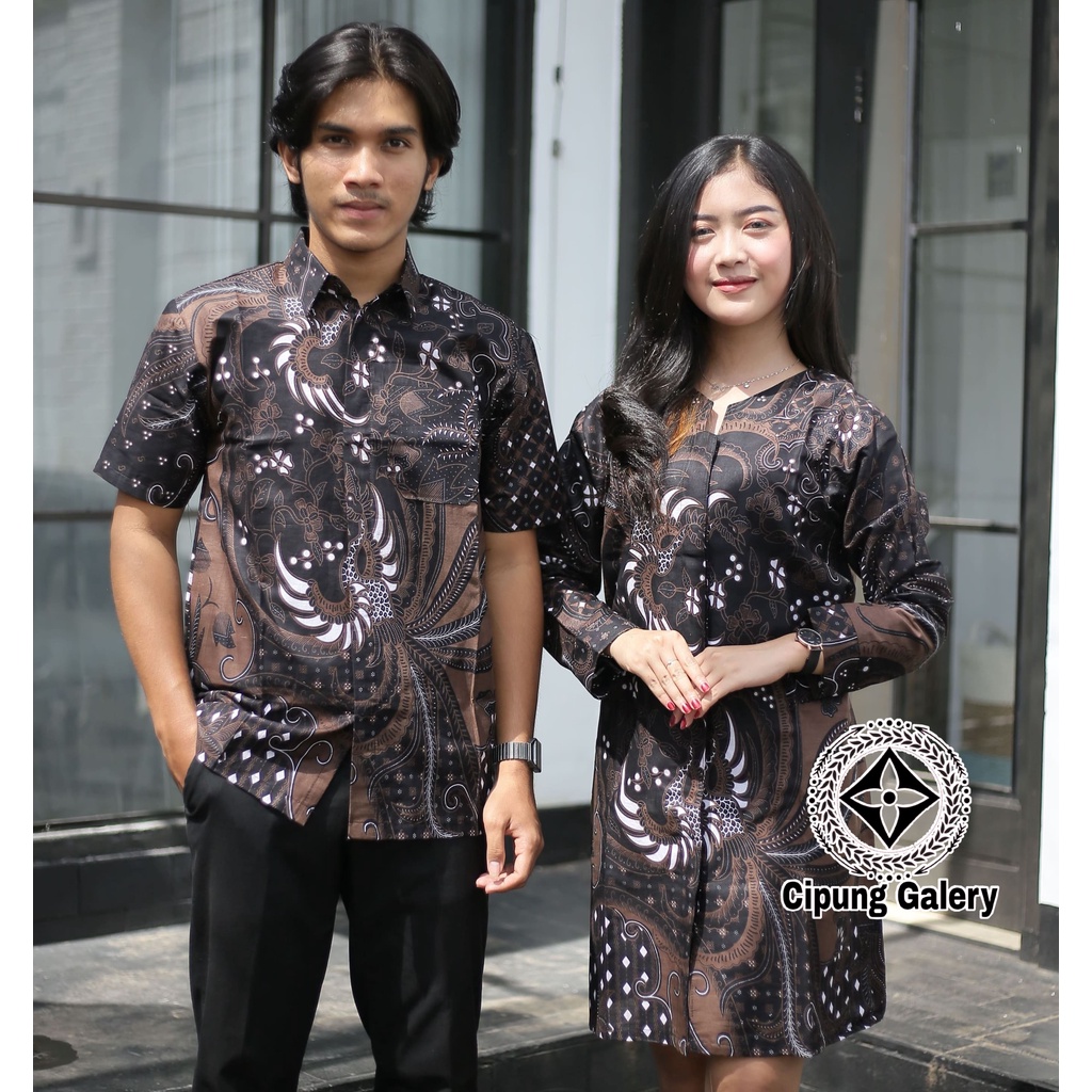 Baju batik couple Hitam-Putih TELES semutan