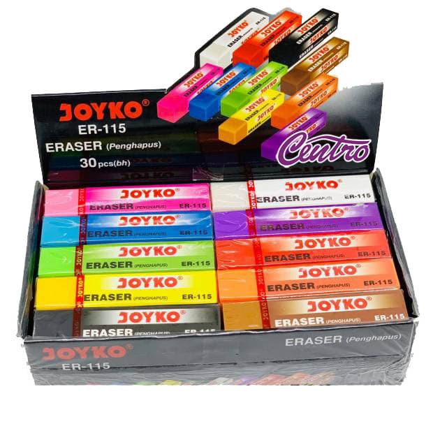 

Joyko Penghapus Anak Eraser Er-115 10 Warna Besar Lucu Box Isi 30 Pcs