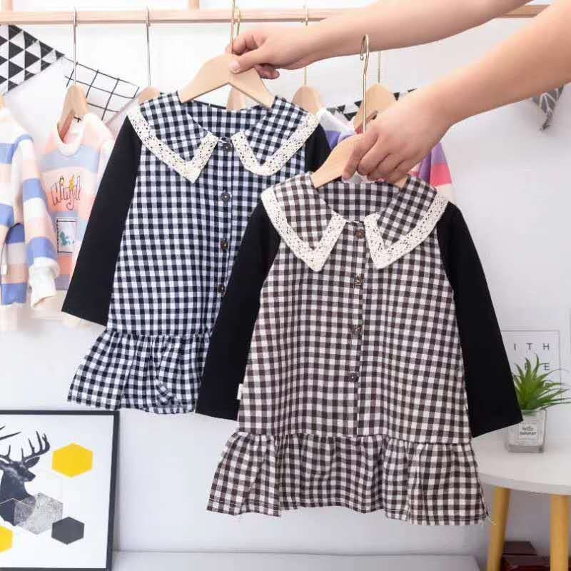 Dress kotak - kotak anak /Dress import anak murah