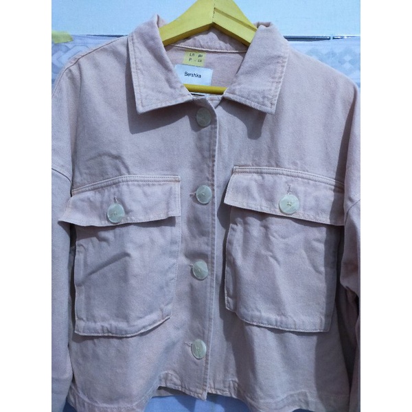 crop jaket jeans by berskha second original