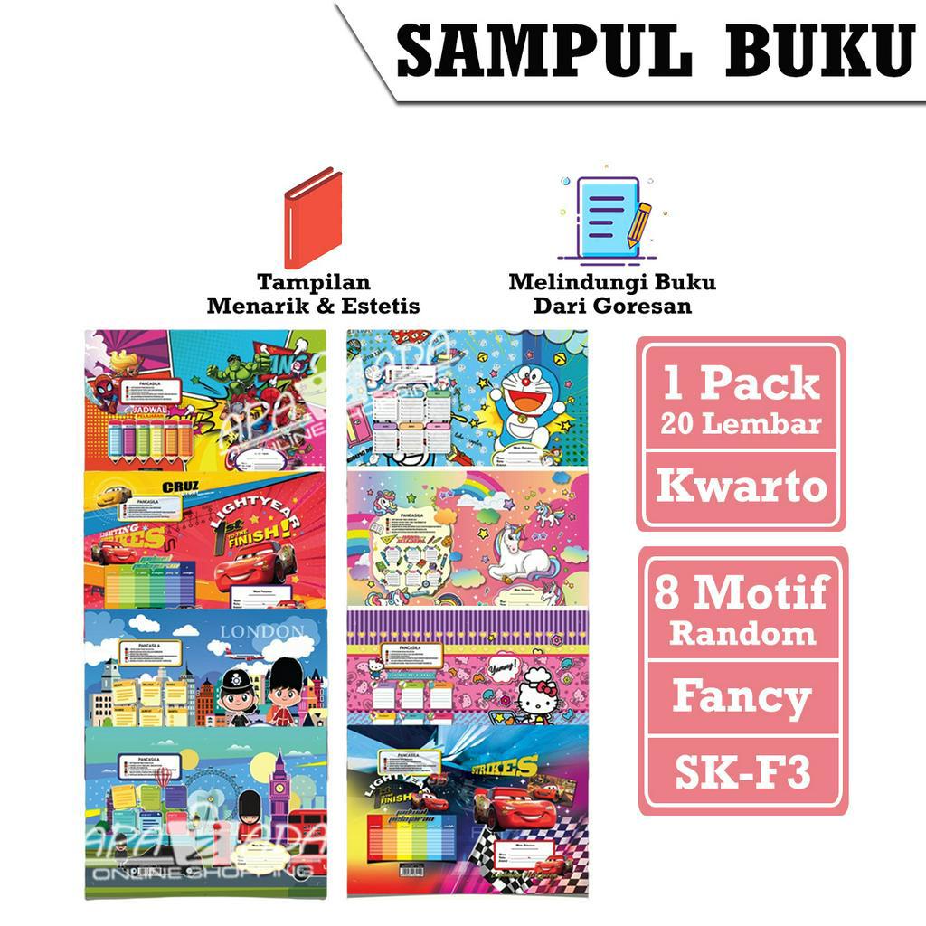 

Apazada - Kertas Sampul Buku Tulis Kwarto Motif Fancy [1 Pack - 20 Lembar] / Sampul Kertas Bahan LWC