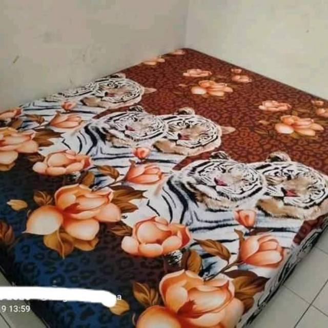  Sprei  homemade motif  macan biru kasur no 1 Shopee 