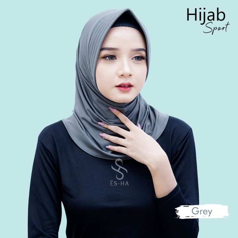Hijab Sporty / Hijab Instant / Hijab Sport  Hijab Olah Raga Spandek Bergo Polos Linear 1-0