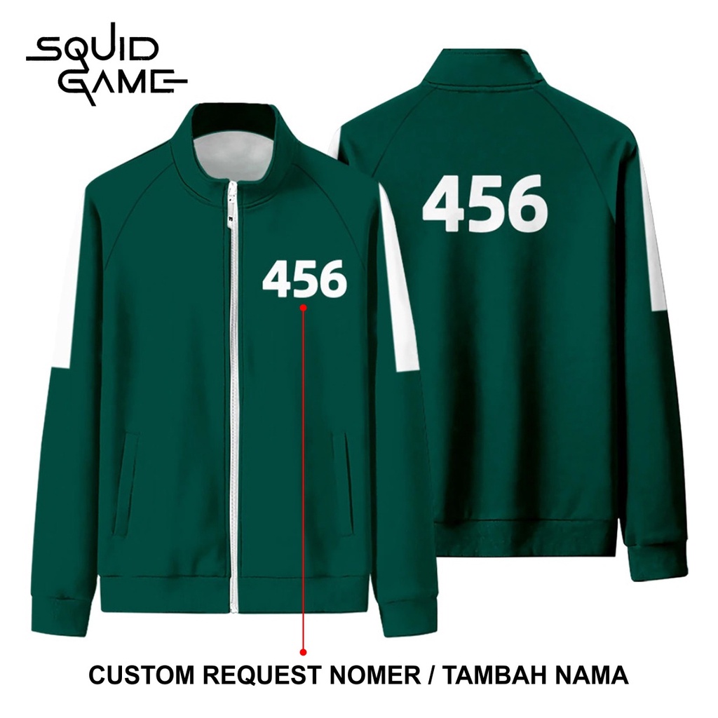 Jaket SQUID GAME Jaket Korea Drama Style Korea Jacket Tebal / Free Custom Number