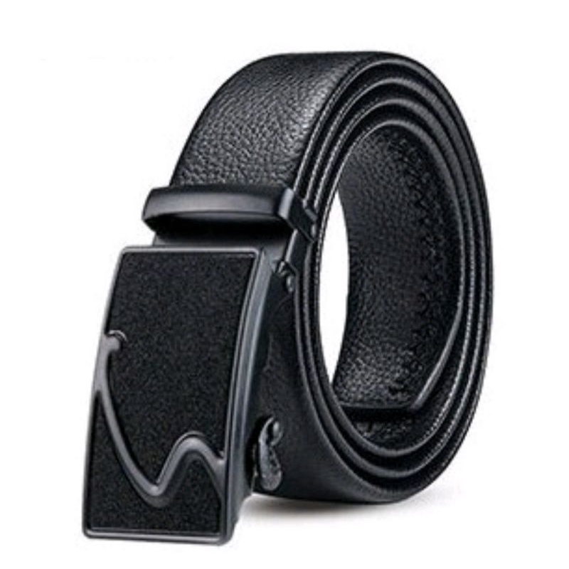 Ikat Pinggang Pria Model Rel || Sabuk Gesper Kulit Men Belt Automatic Buckle Import