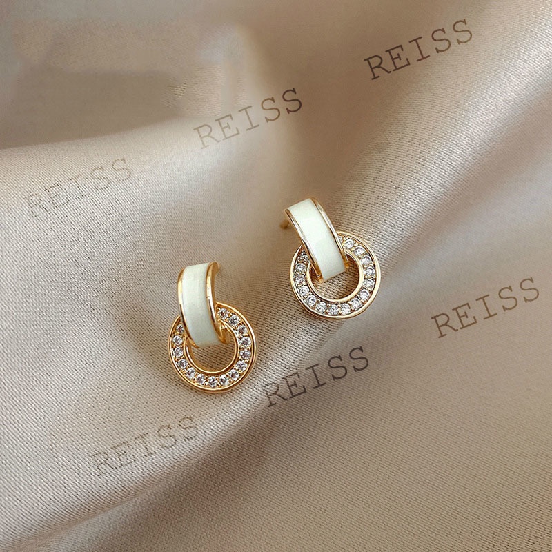 S925 Perak Anting-Anting Jarum Sederhana Retro Geometri Anting Fashion Wanita Harian Ol Komuter Anting Perhiasan Anting