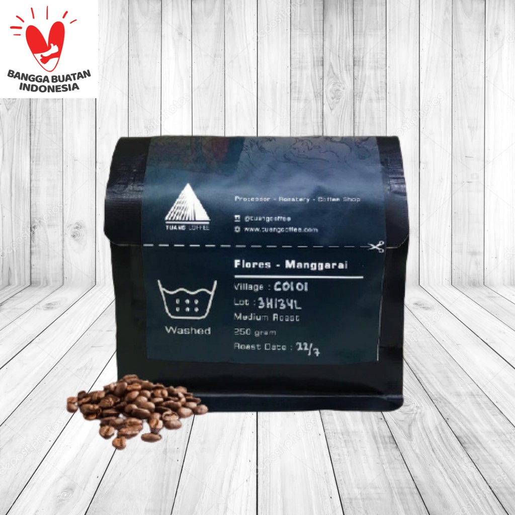 

BIJI KOPI BUBUK MURNI WASHED ARABIKA FLORES MANGGARAI PREMIUM 250gr