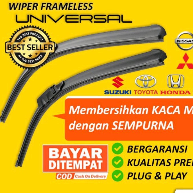 WIPER KACA DEPAN MOBIL MIRAGE 22 INCI & 18 INCI