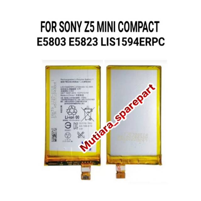 BATRE BATERAI SONY XPERIA Z5 MINI COMPACT E5803 E5823 LIS1594ERPC