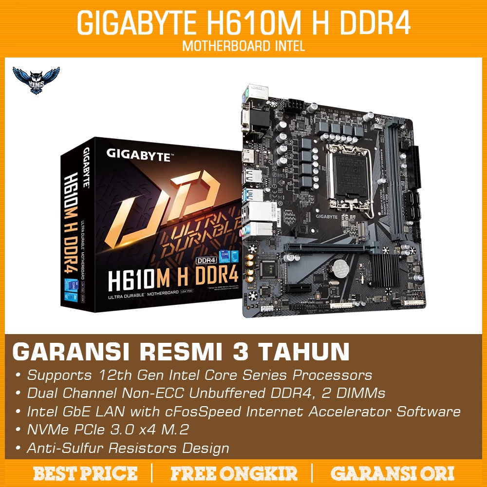 GIGABYTE H610M H DDR4 - Motherboard Intel H610 Gen 12 LGA1700