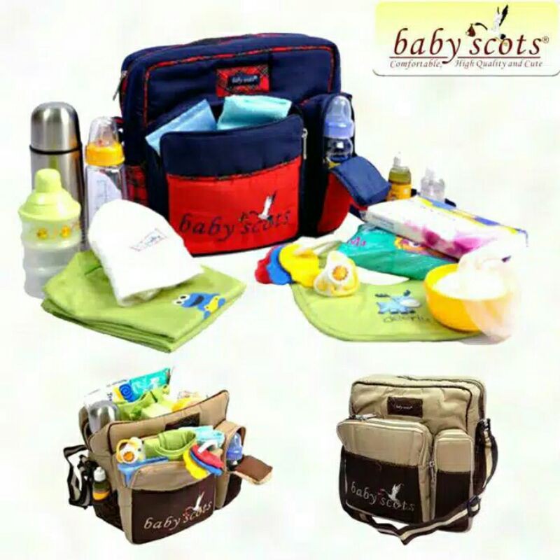 Tas Baby Scots Medium-Scots Embroidery Medium Bag ismb015-Tas Bayi Murah