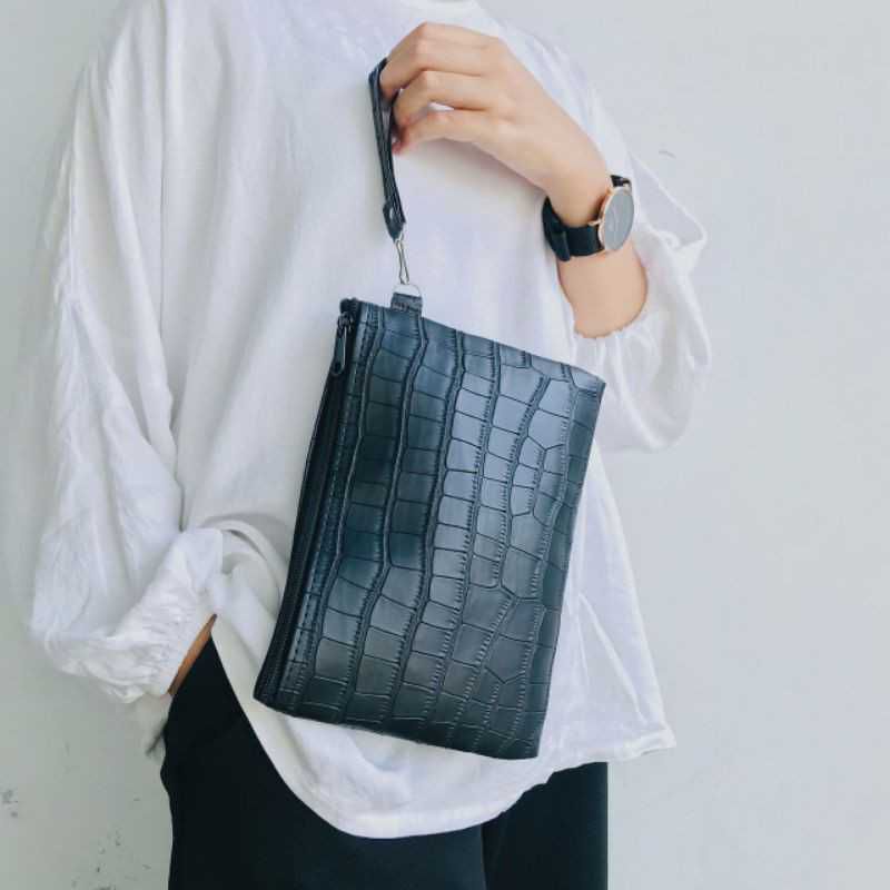 Clutch POUCH CROCO 3D Dompet Multi fungsi Fashion Wanita Terbaru 2021