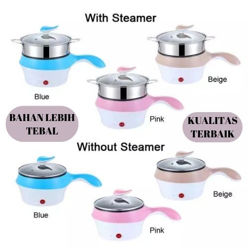 PANCI ELEKTRIK / PANCI DENGAN LAPISAN KERAMIK / PERALATAN DAPUR / COOKING POT WITH STEAMER