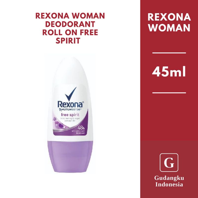 ORIGINAL REXONA FREE SPIRIT 45 ML / DEODORANT ROLL ON REXONA WOMEN ANTI PERSPIRANT 48H