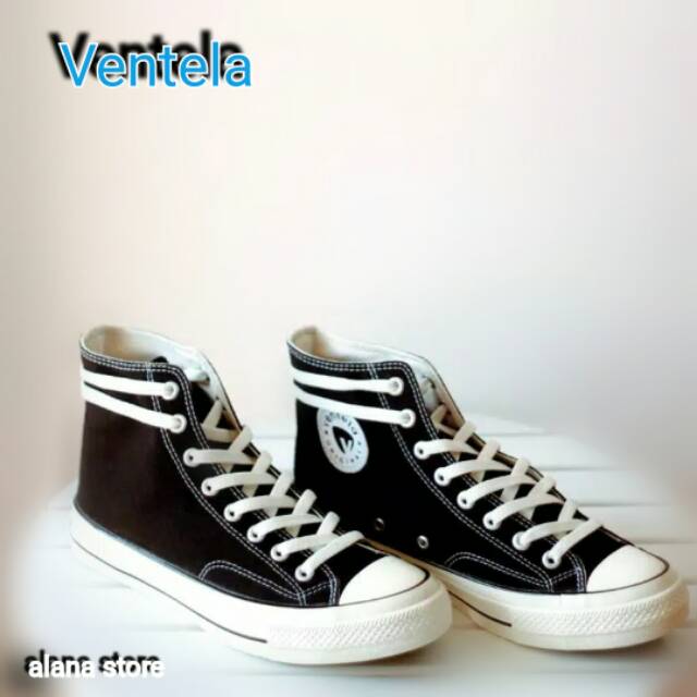 Sepatu ventela tinggi BTS hitam putih