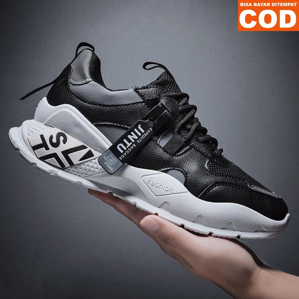 COD Sepatu olahraga pria sepatu Sneakers kasual putih