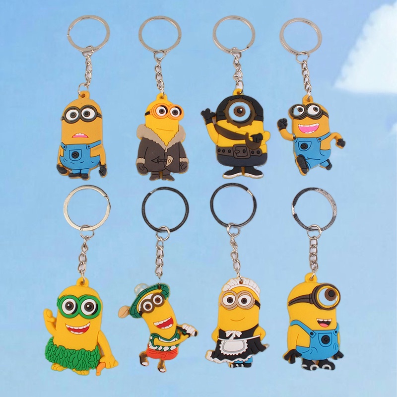 Gantungan Kunci Desain Kartun Minion Despicable Me Bahan Pvc Untuk Aksesoris Tas