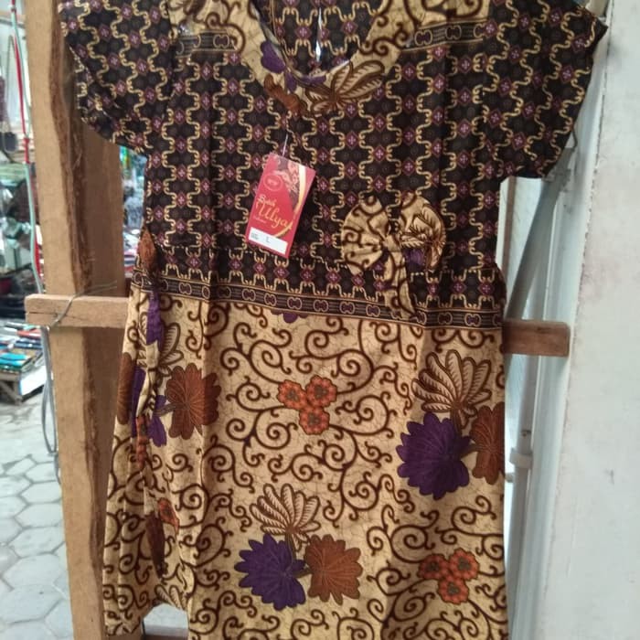 DRESS BATIK ANAK USIA 5-7 TAHUN DENGAN BUNGA - FASHION ANAK PEREMPUAN