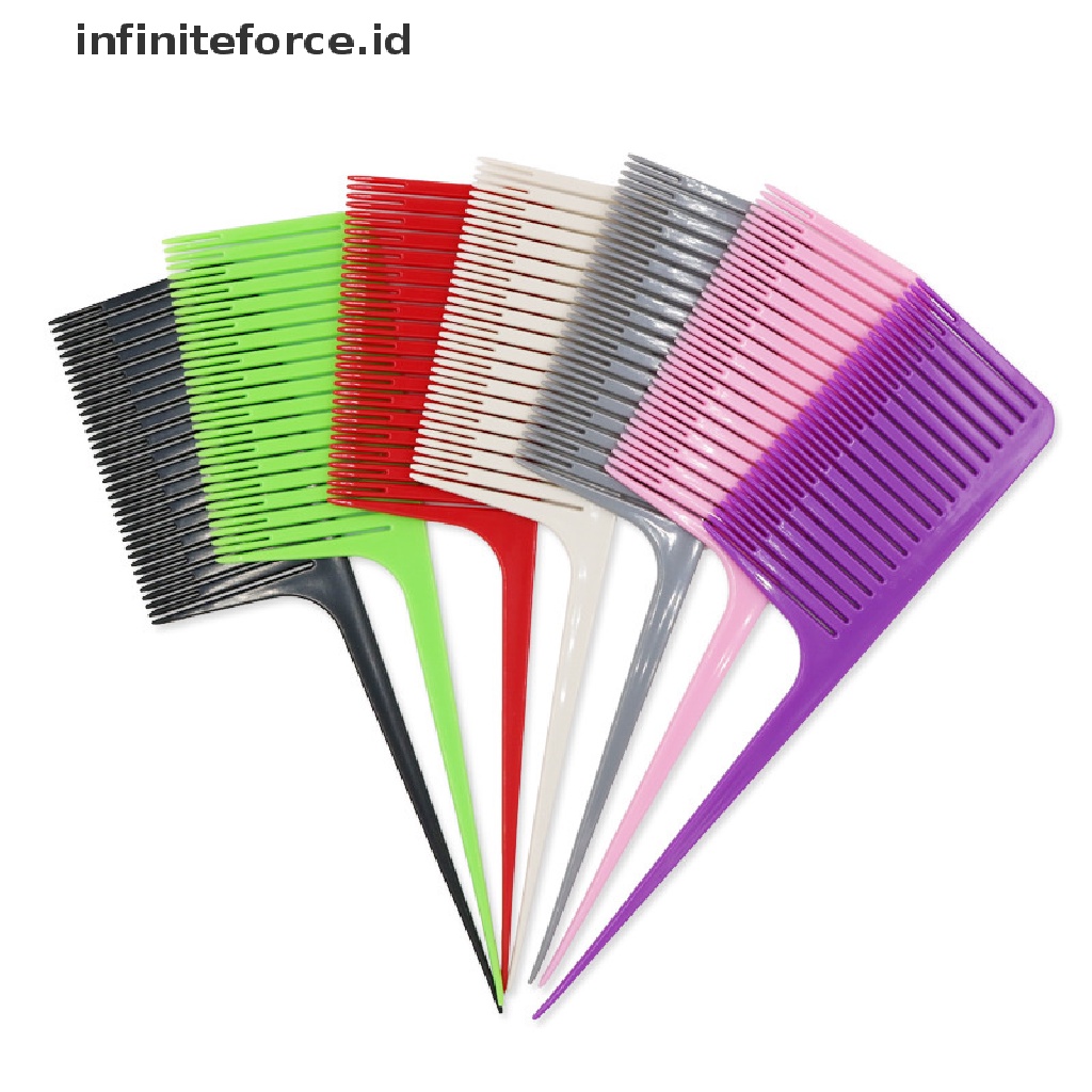 (infiniteforce.id) Sisir Gigi Lebar Dengan Gagang Kait Untuk Cat Rambut