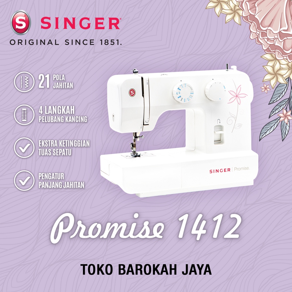 Mesin Jahit SINGER 1412 PROMISE (Multifungsi Portable)