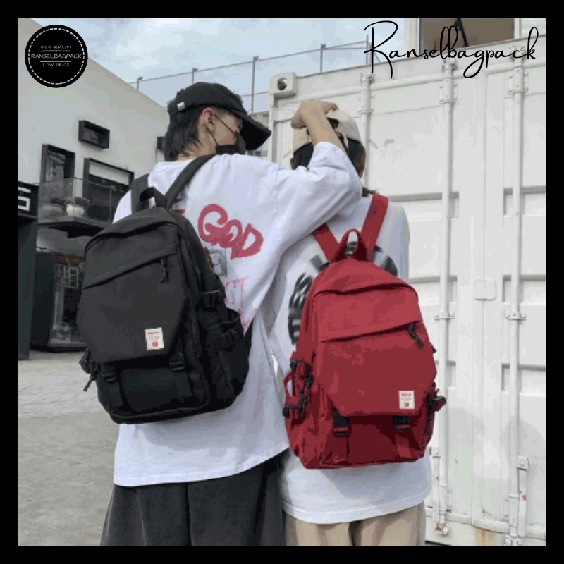 Tas Ransel Pria - Sekolah Kuliah Kerja Travel Remaja Terbaru Murah Bagus Multifungsi Stylish Backpack Punggung Bahu Korea Model Fashion Import Lokal Original Simple Elegan Casual Unisex Cowok